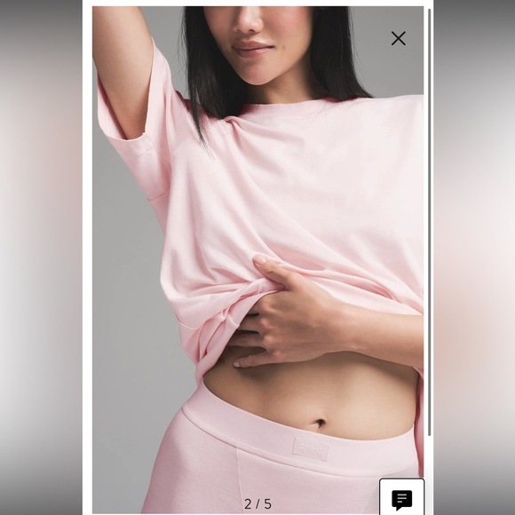 Skims Boyfriend T-Shirt Barely Pink Size Small - Picture 4 of 6